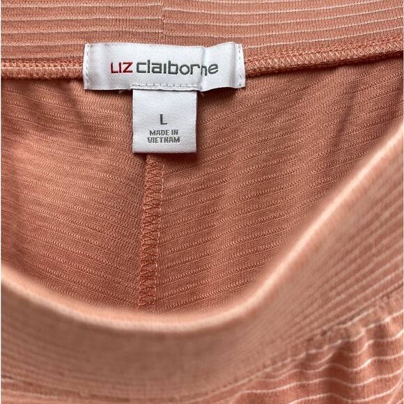 New Liz Claiborne Rose Dawn White Stripe Wide Leg Elastic Waist Pull On Pant XXL - Picture 4 of 4